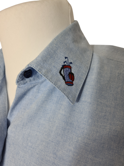 Chemise femme vintage bleue clair de golf des années 80/90 EMMAUS