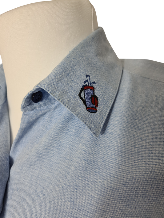 Chemise femme vintage bleue clair de golf des années 80/90 EMMAUS