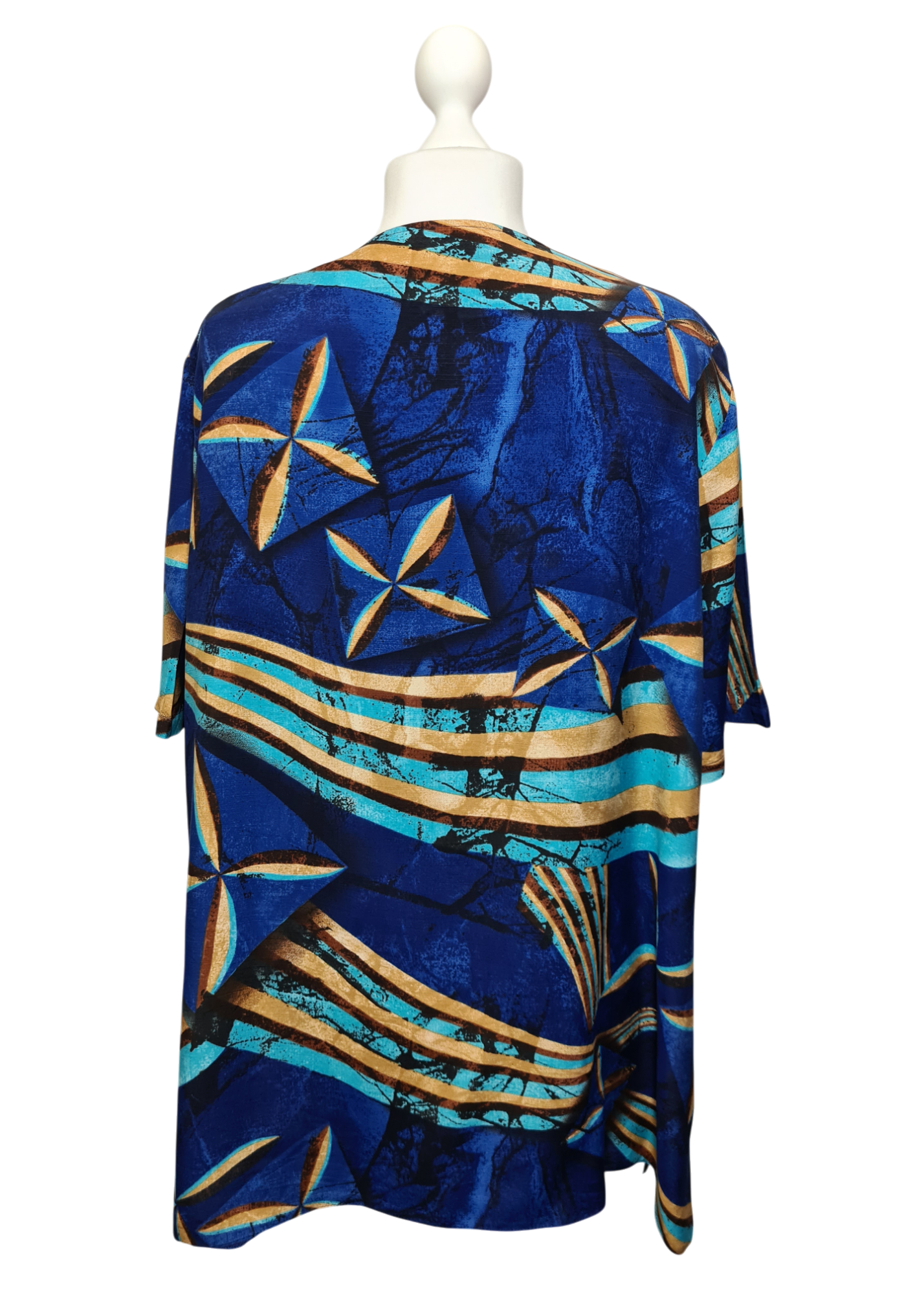Chemise fluide et légère imprimé graphique des années 80-90 EMMAUS