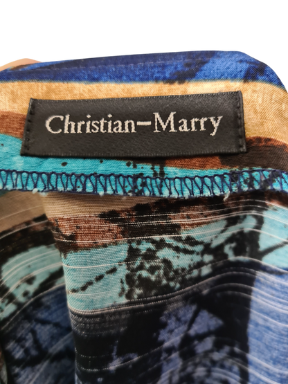 Chemise fluide et légère imprimé graphique des années 80-90 EMMAUS