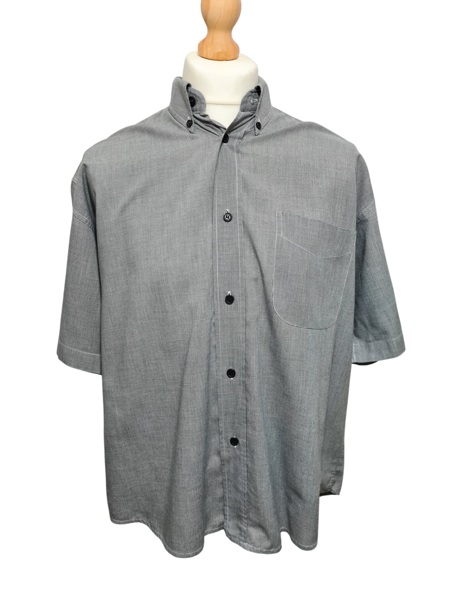 Chemise homme grise à manches courtes Laurent Cerrer des années 90-2000 EMMAUS