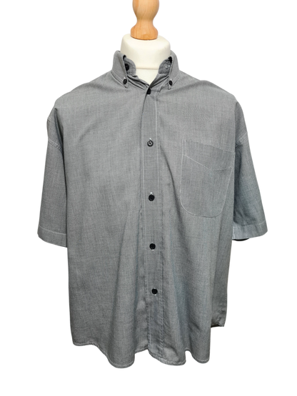 Chemise homme grise à manches courtes Laurent Cerrer des années 90-2000 EMMAUS