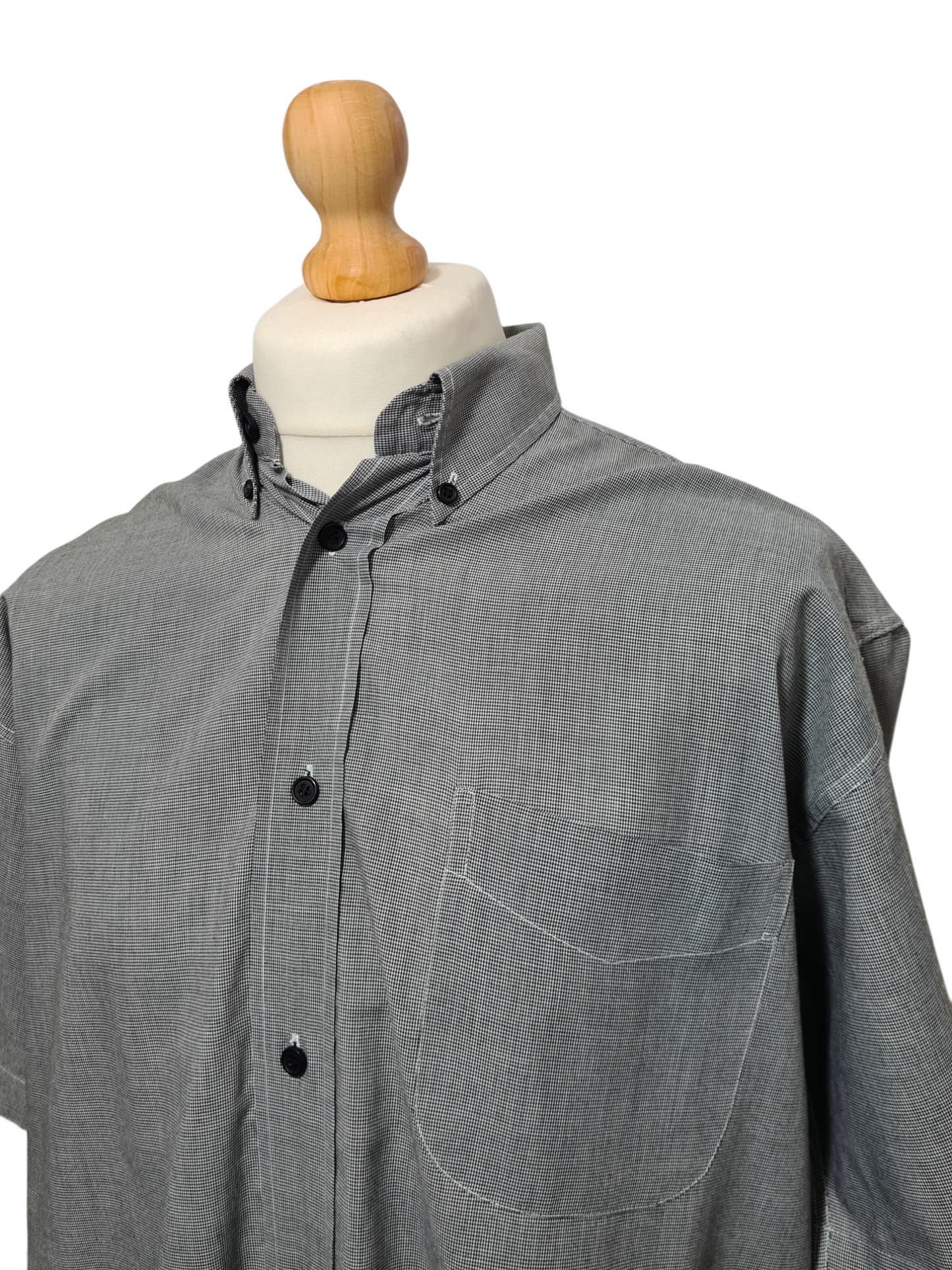 Chemise homme grise à manches courtes Laurent Cerrer des années 90-2000 EMMAUS