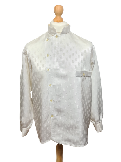 Chemise homme blanche satinée des années 80-90 EMMAUS