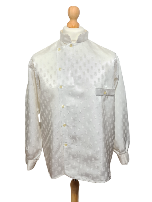 Chemise homme blanche satinée des années 80-90 EMMAUS