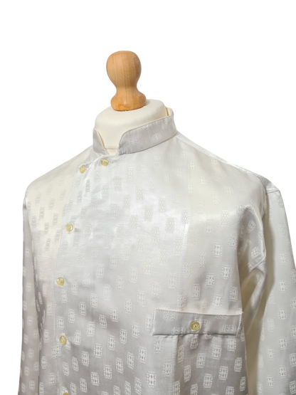 Chemise homme blanche satinée des années 80-90 EMMAUS