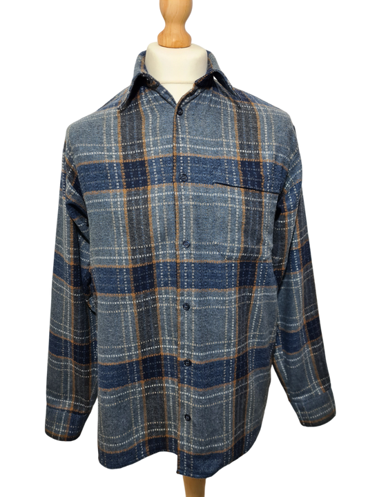 Chemise homme chaude à carreaux Damart des années 80-90 EMMAUS