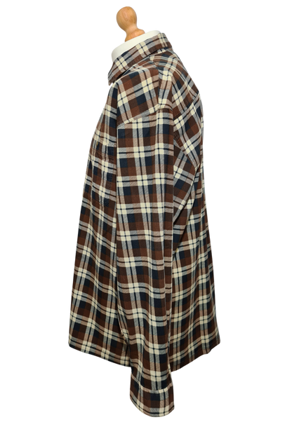 Chemise homme à carreaux oversize style workwear à fermeture zippée des années 90-2000 EMMAUS