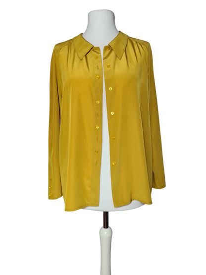 Chemisier femme Rodier jaune vintage des années 70/80 EMMAUS