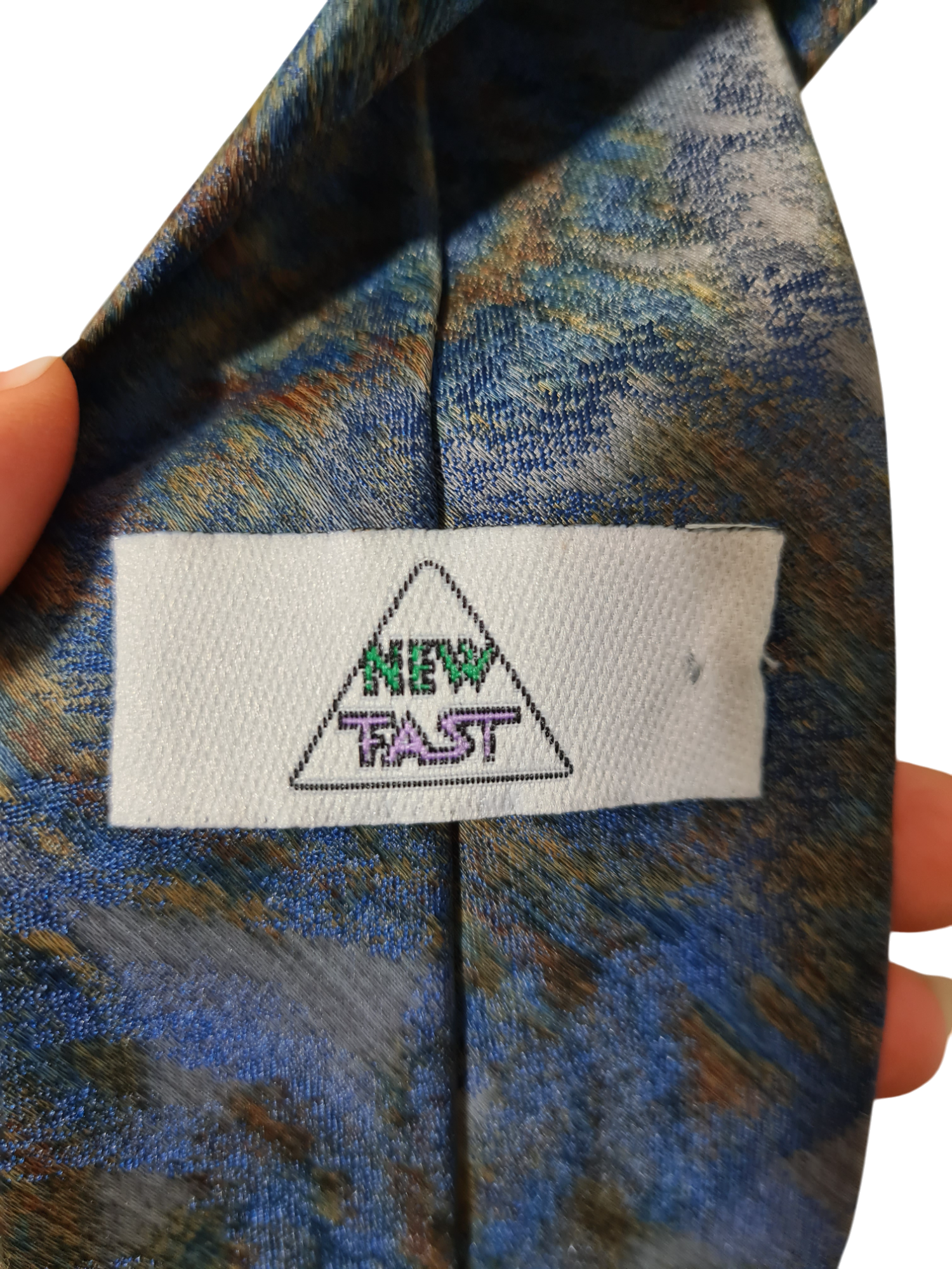 Cravate bleue et dorée vintage des années 80 EMMAUS