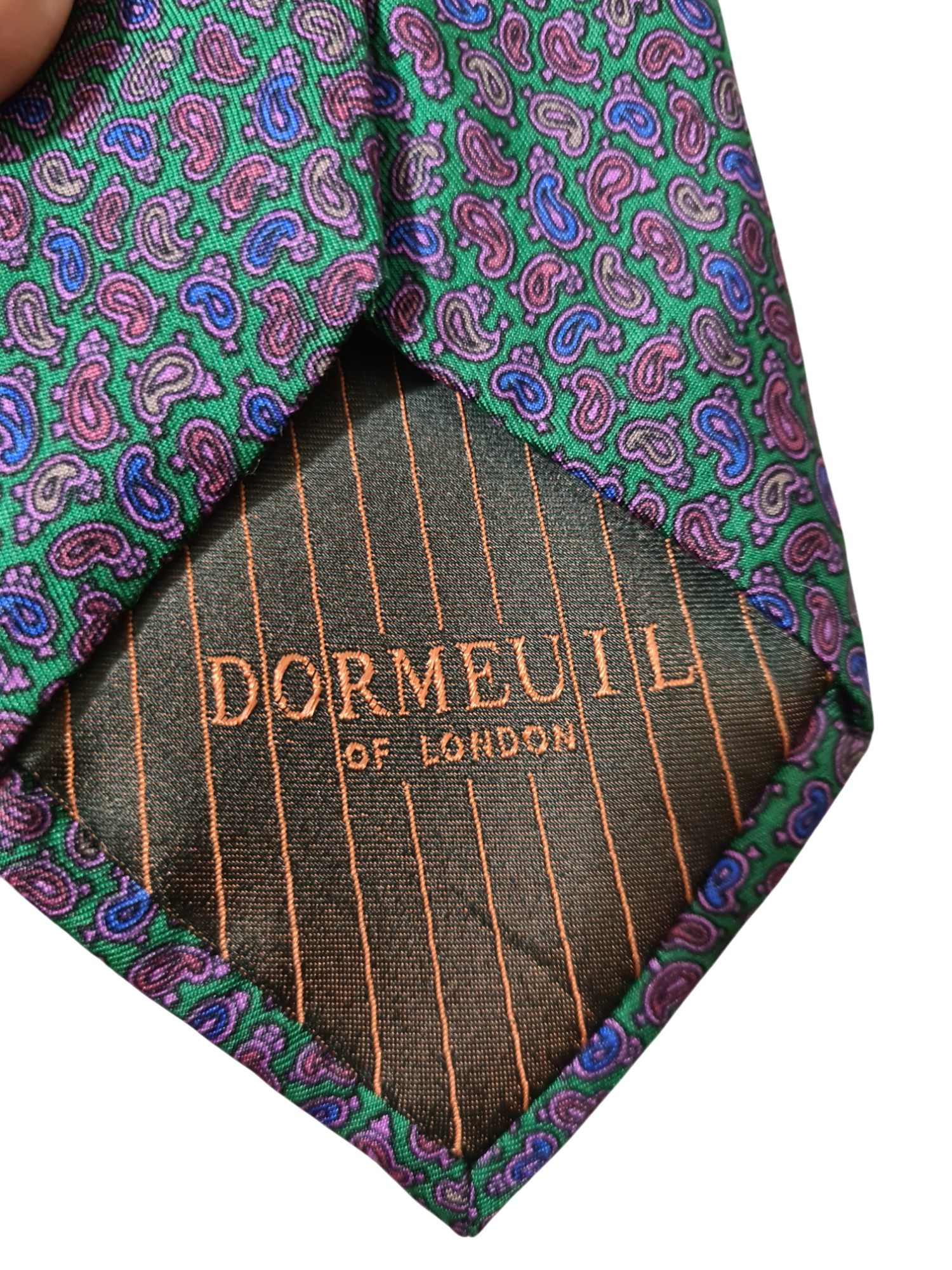 Cravate artisanale vintage en soie à motifs paisley des années 80 EMMAUS