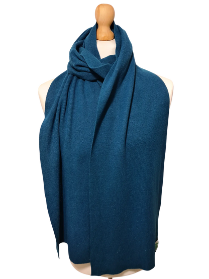 Écharpe douce en laine vert canard Benetton des années 80-90 EMMAUS