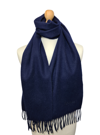Écharpe bleue marine Rochas en pure laine des années 90-2000 EMMAUS