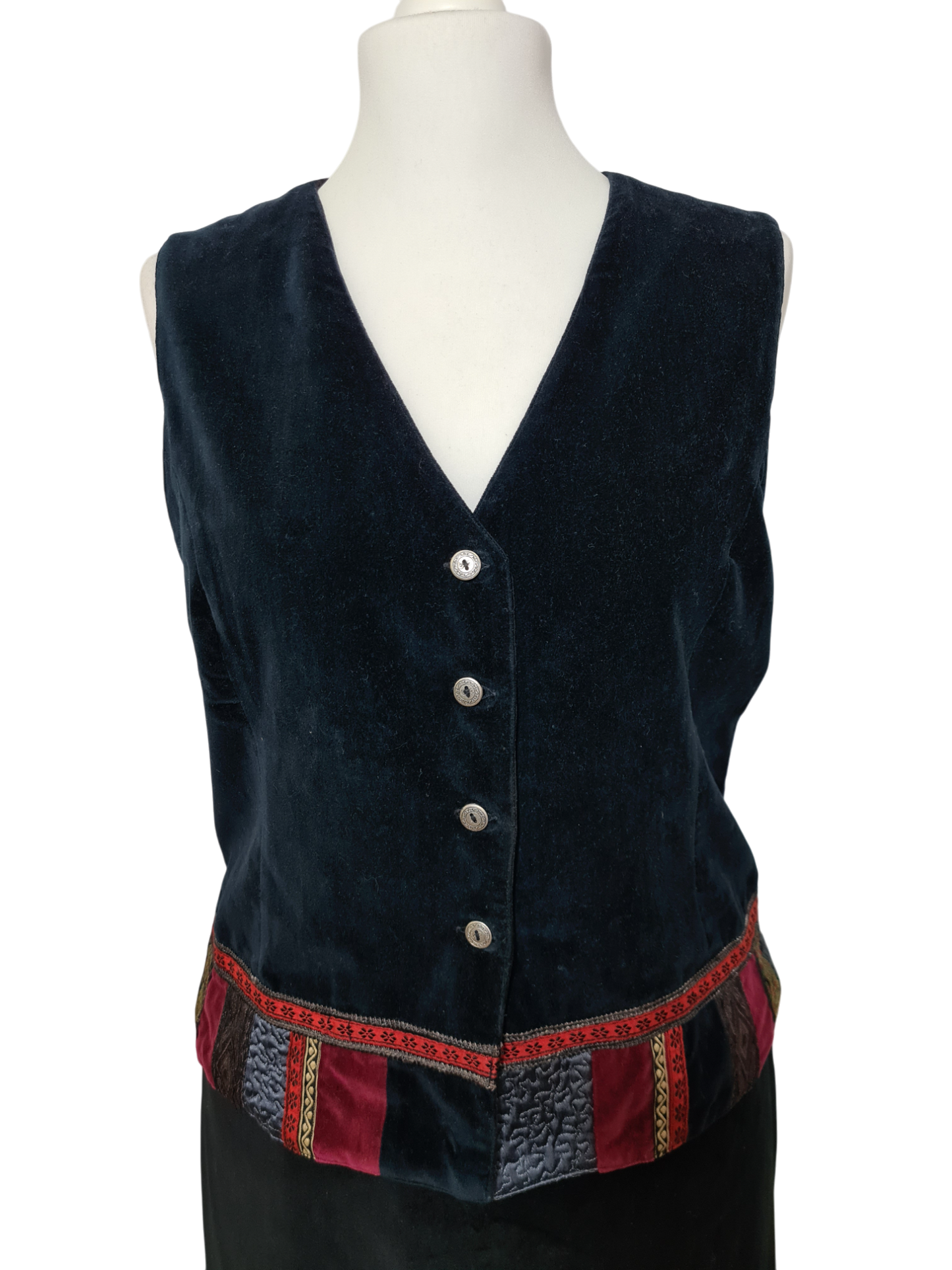 Ensemble veste + jupe en velours style bohème chic des années 80-90 EMMAUS