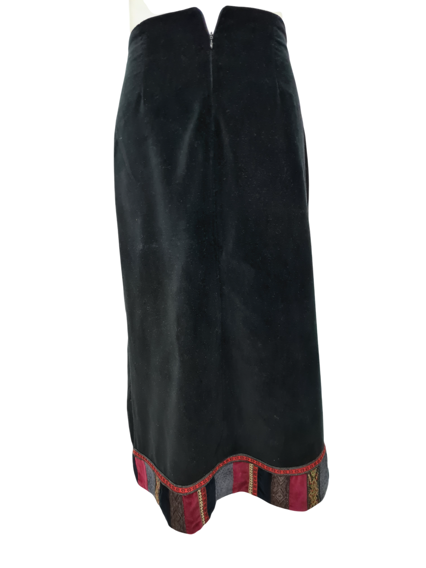 Ensemble veste + jupe en velours style bohème chic des années 80-90 EMMAUS