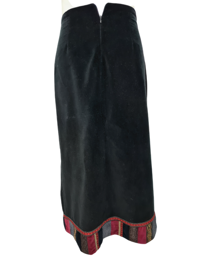 Ensemble veste + jupe en velours style bohème chic des années 80-90 EMMAUS