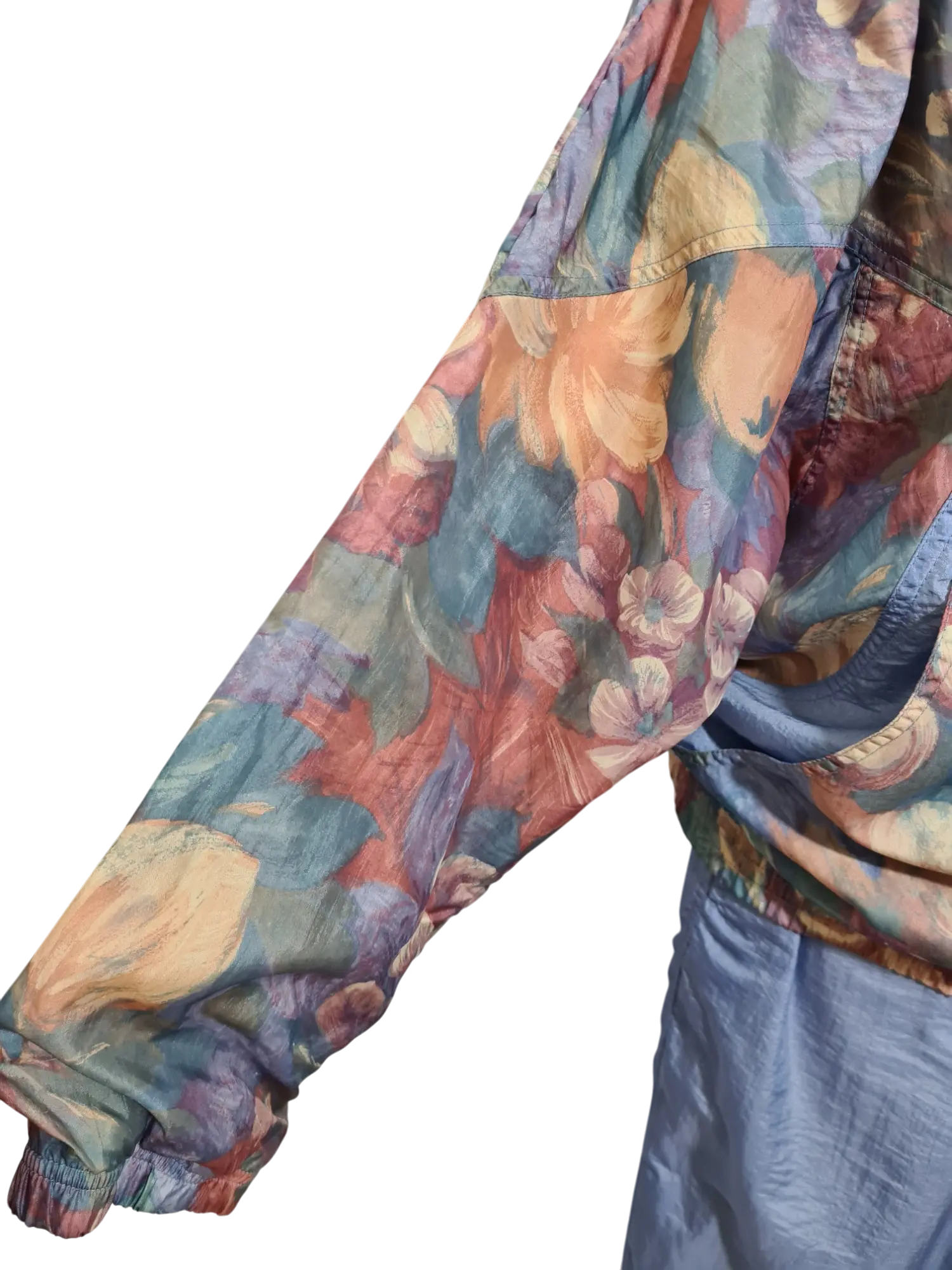 Ensemble survêtement sport fleuri couleur lilas des années 80-90 EMMAUS