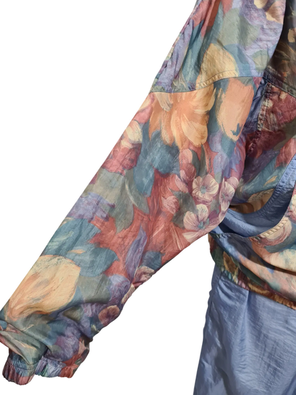 Ensemble survêtement sport fleuri couleur lilas des années 80-90 EMMAUS