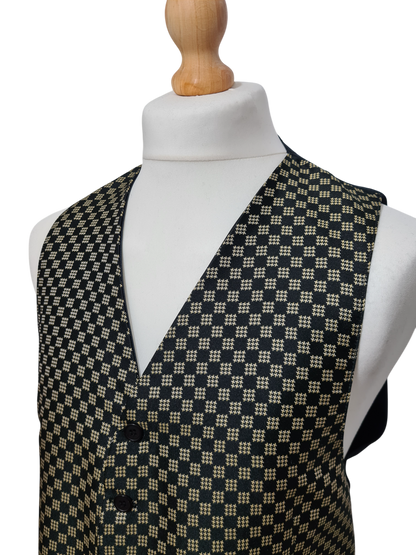 Gilet homme noir à motifs carreaux des années 90-2000 EMMAUS