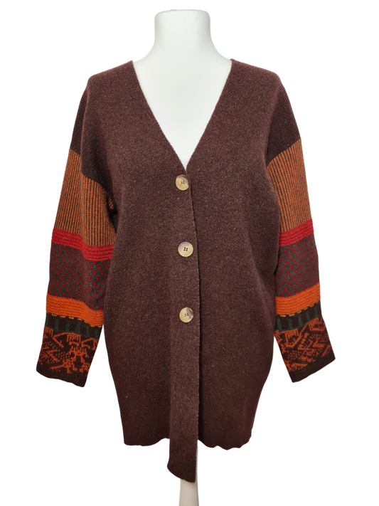 Gilet long femme style montagnard des années 80-90 EMMAUS