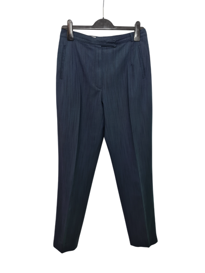 Pantalon à pinces taille haute femme bleu marine Caroll vintage des années 80-90 EMMAUS
