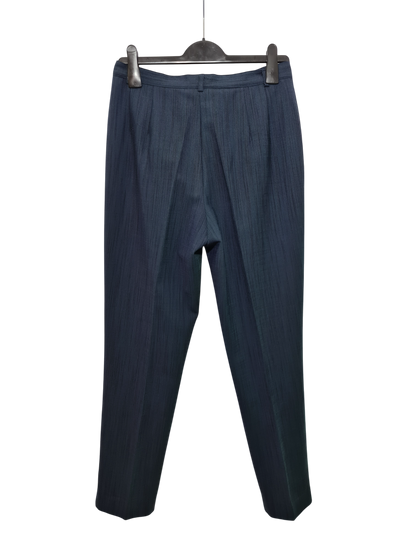 Pantalon à pinces taille haute femme bleu marine Caroll vintage des années 80-90 EMMAUS