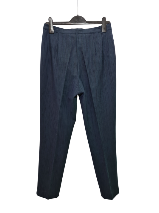 Pantalon à pinces taille haute femme bleu marine Caroll vintage des années 80-90 EMMAUS