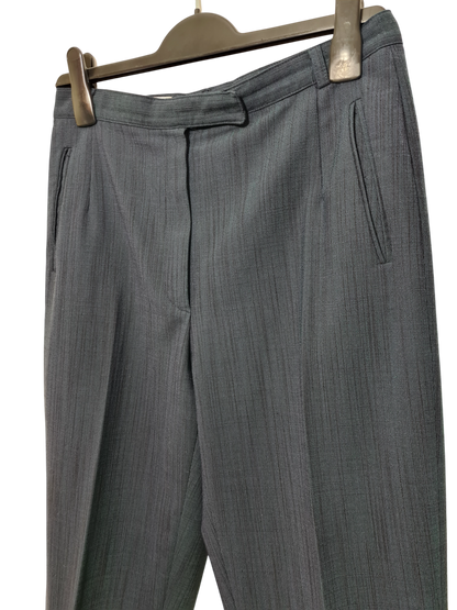 Pantalon à pinces taille haute femme bleu marine Caroll vintage des années 80-90 EMMAUS