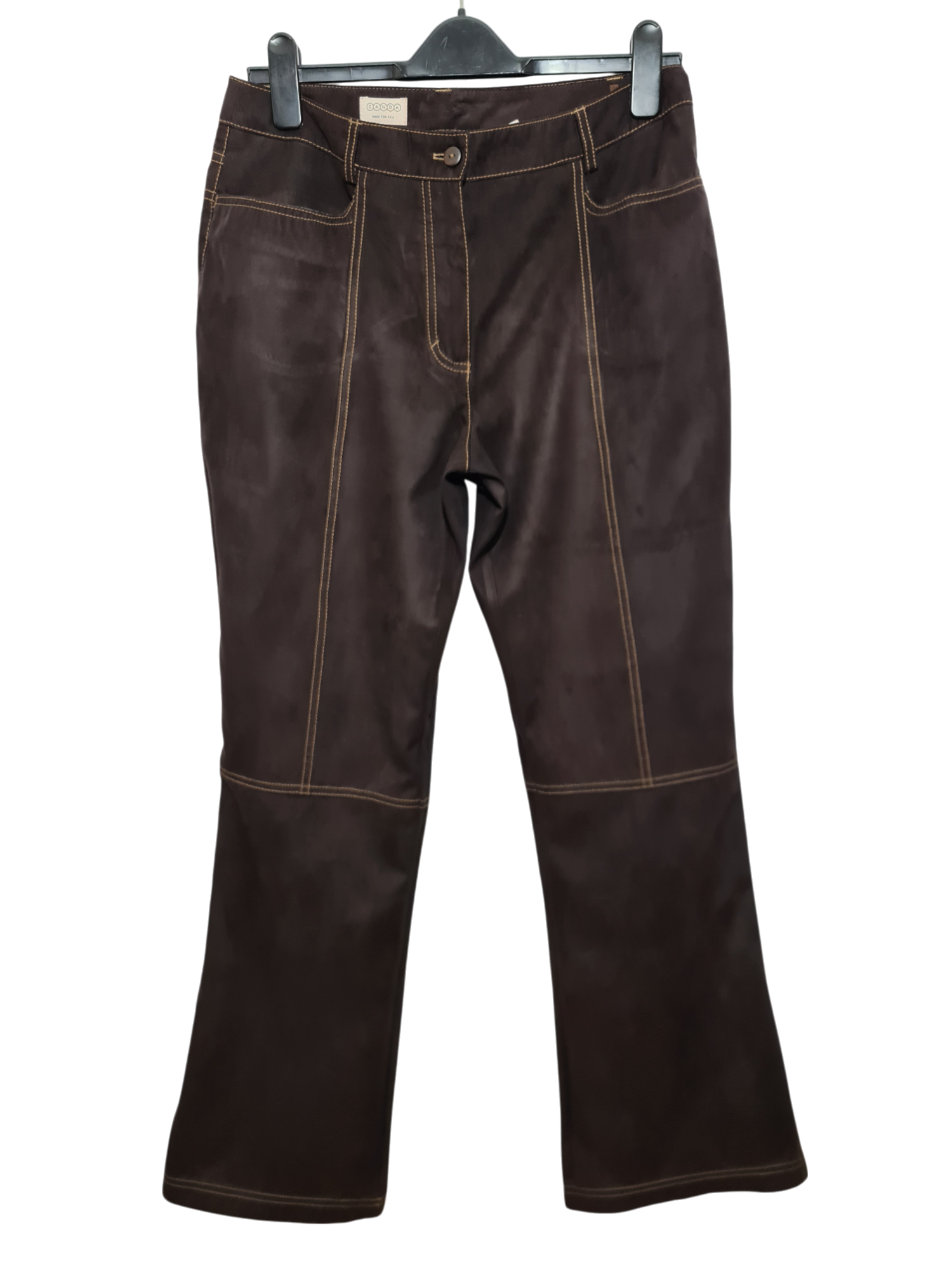 Pantalon marron matière daim C&A vintage des années 70-80 EMMAUS