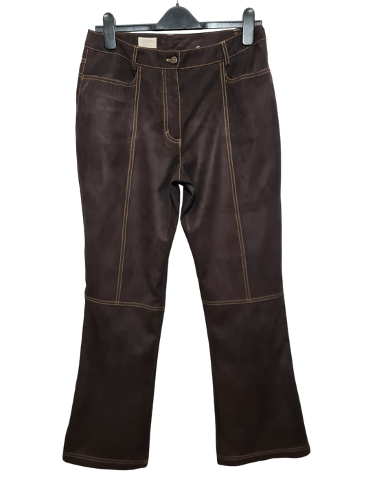 Pantalon marron matière daim C&A vintage des années 70-80 EMMAUS