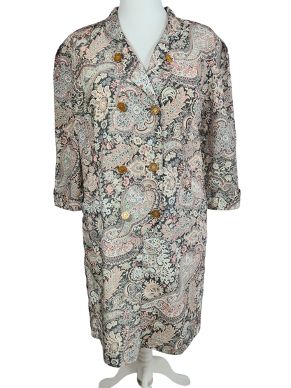 Parka femme C&A motifs cachemire avec boutons dorés des années 80-90 Les sales voleurs
