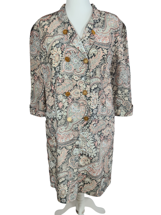 Parka femme C&A motifs cachemire avec boutons dorés des années 80-90 Les sales voleurs