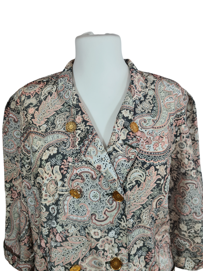 Parka femme C&A motifs cachemire avec boutons dorés des années 80-90 Les sales voleurs