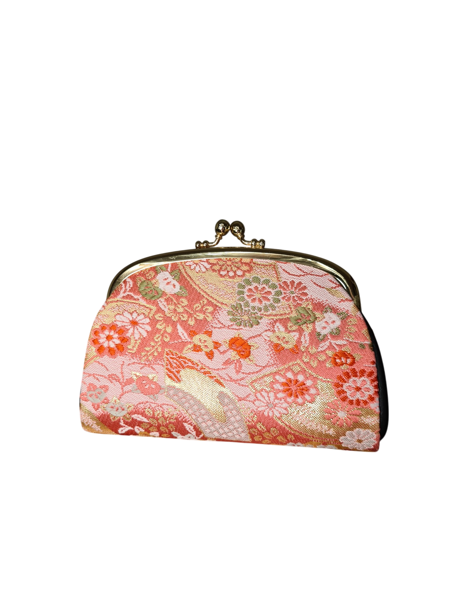 Porte-monnaie femme artisanal tissu brodé style japonisant des années 60 à 80 EMMAUS