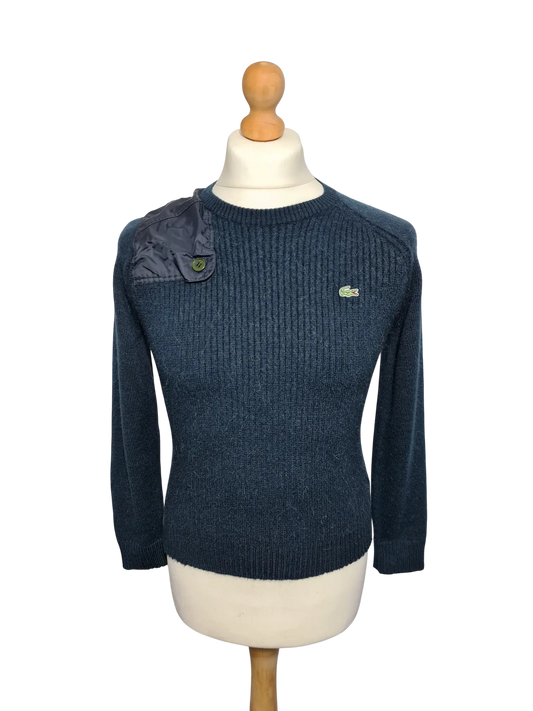 Pull homme laine alpaga Lacoste bleu marine vintage XS Corée Aucun fournisseur