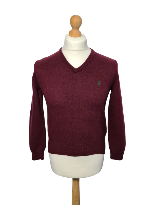 Pull Polo Ralph Lauren homme bordeaux laine mérinos – taille S (étiqueté L) Aucun fournisseur
