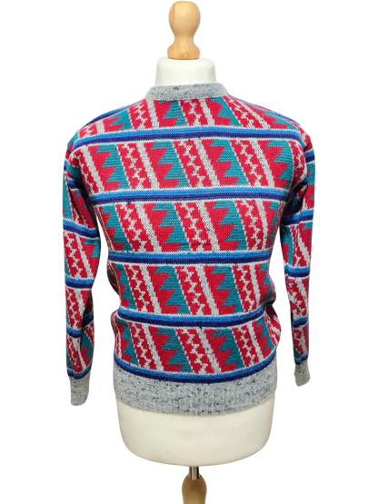 Pull homme motifs graphiques inspiration ski ou sportwear rétro des années 80-90 EMMAUS