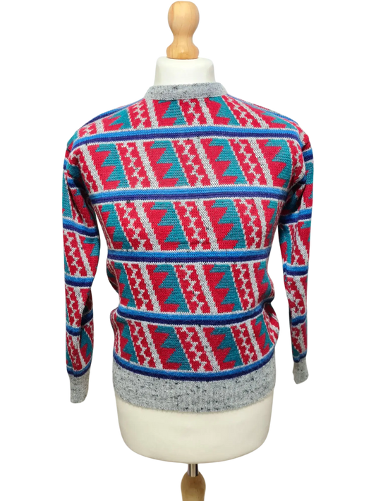 Pull homme motifs graphiques inspiration ski ou sportwear rétro des années 80-90 EMMAUS