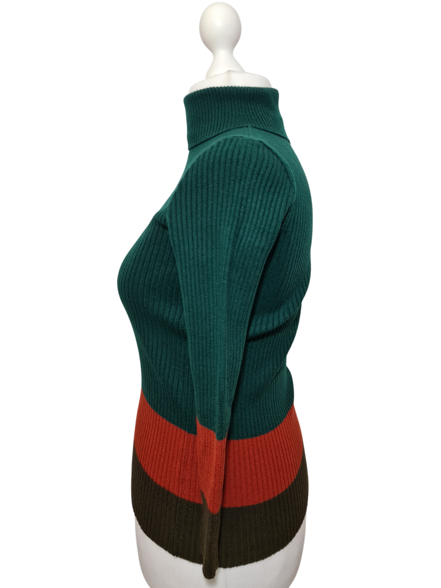Pull femme en maille resserrée col roulé montant des années 90-2000 EMMAUS