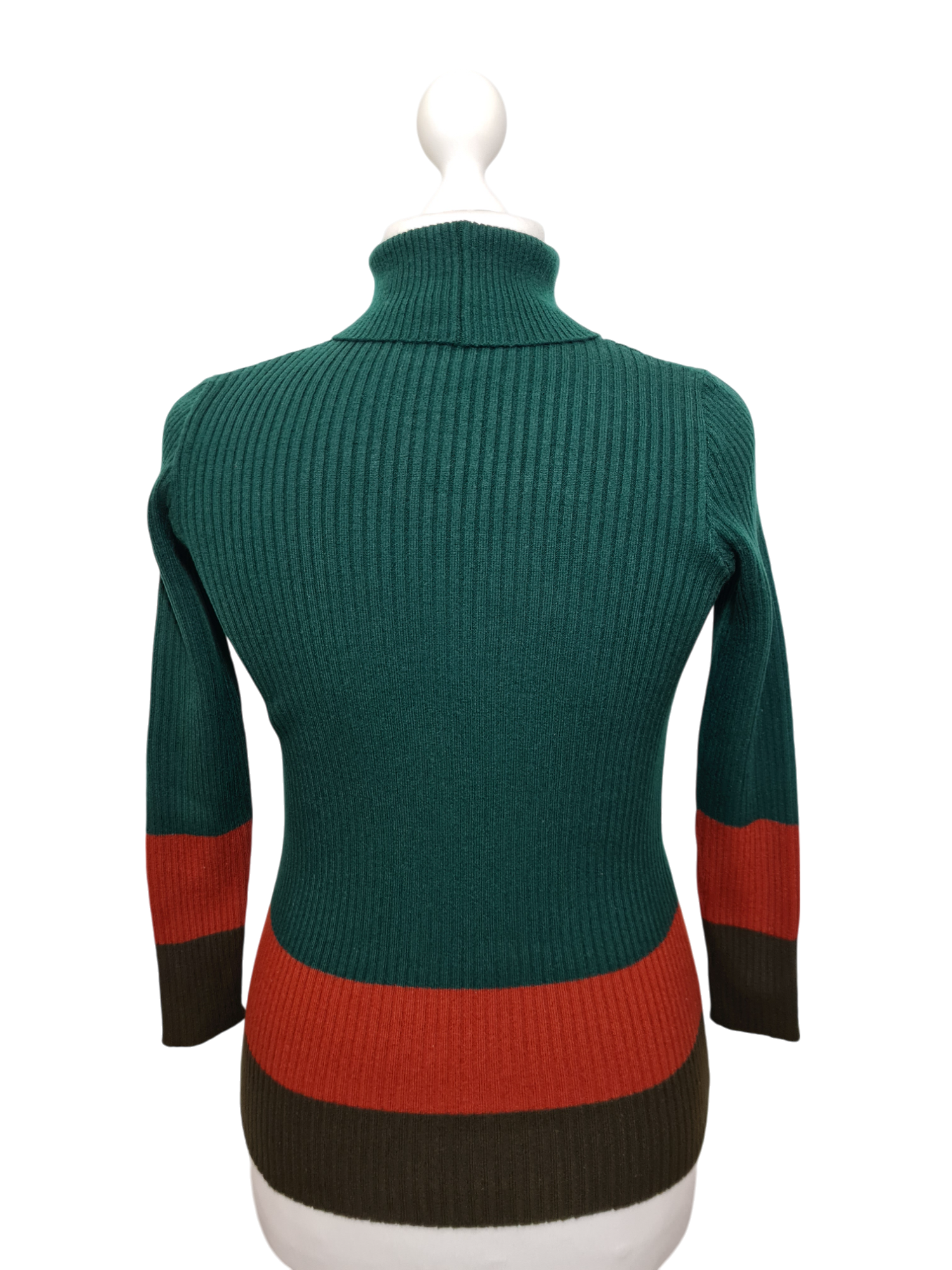 Pull femme en maille resserrée col roulé montant des années 90-2000 EMMAUS