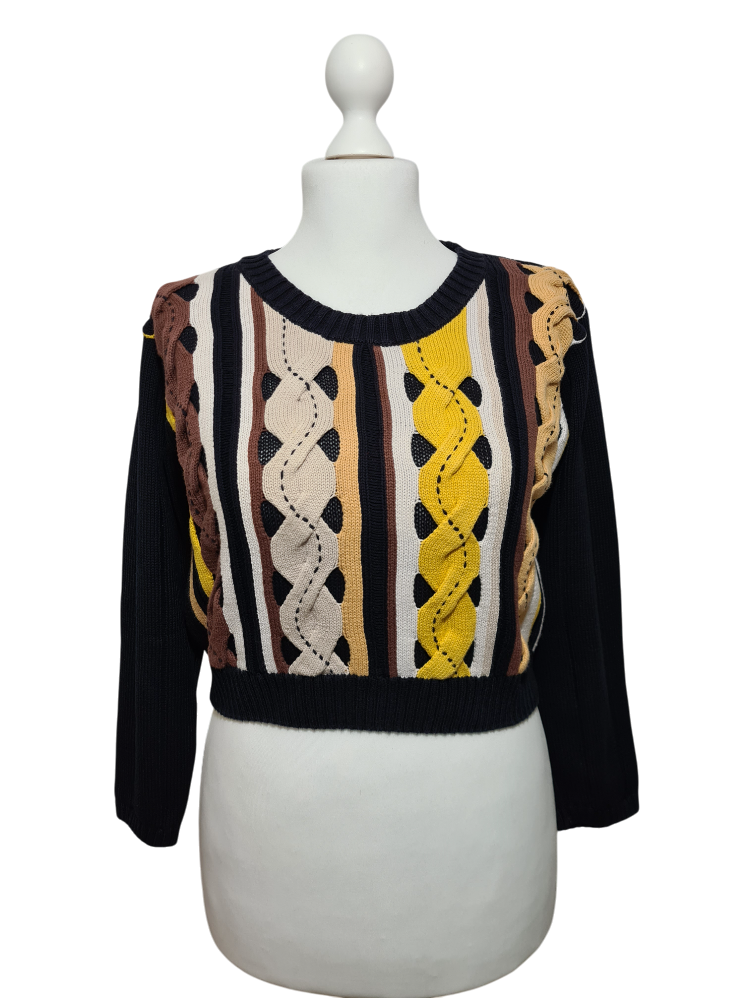 Pull femme court torsadé Y2K des années 90-2000 EMMAUS