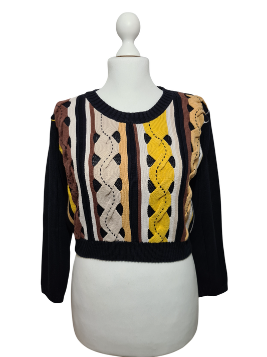 Pull femme court torsadé Y2K des années 90-2000 EMMAUS