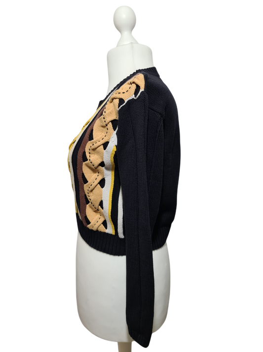 Pull femme court torsadé Y2K des années 90-2000 EMMAUS