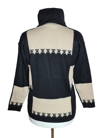 Pull col roulé femme vintage haut de gamme en laine pure des années 80/90 EMMAUS