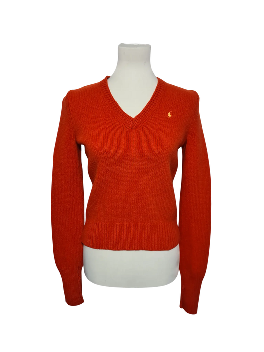 Pull Ralph Lauren Sport femme laine d’agneau orange – vintage – taille M Aucun fournisseur