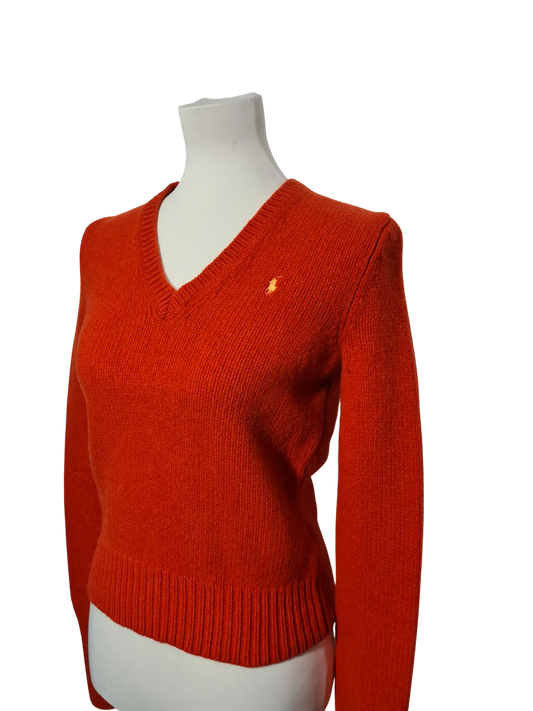 Pull Ralph Lauren Sport femme laine d’agneau orange – vintage – taille M Aucun fournisseur