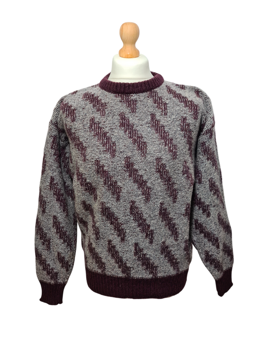 Pull homme artisanal irelandais en laine vierge des années 70-80 EMMAUS