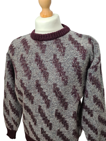 Pull homme artisanal irelandais en laine vierge des années 70-80 EMMAUS
