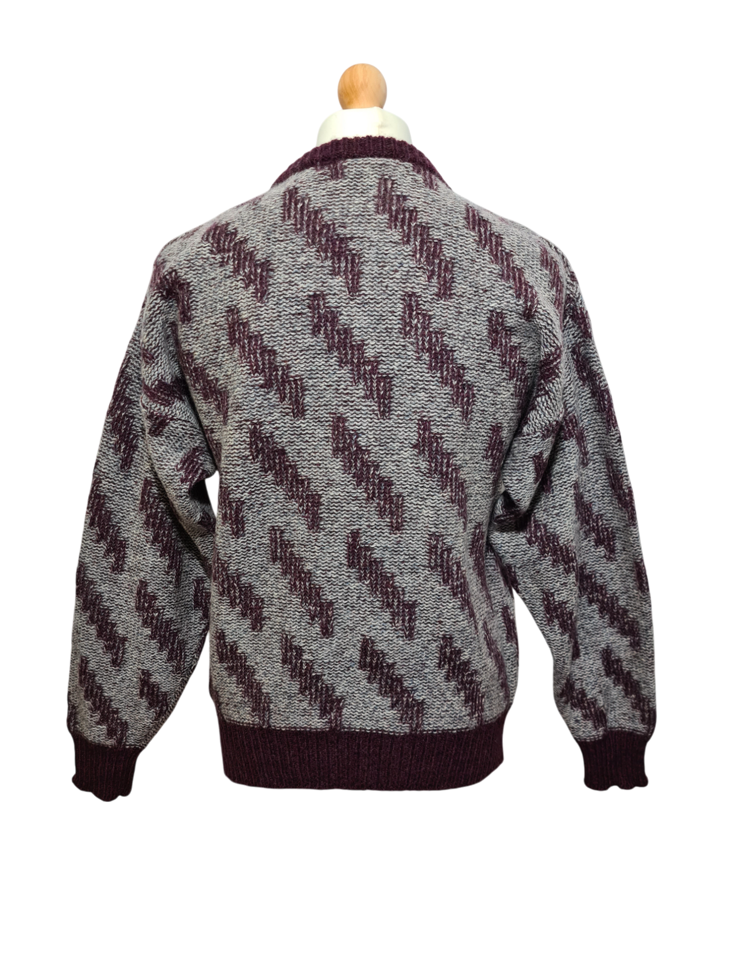 Pull homme artisanal irelandais en laine vierge des années 70-80 EMMAUS