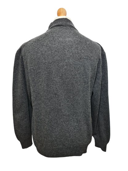 Pull gris col montant en laine d'agneau des années 90-2000 EMMAUS